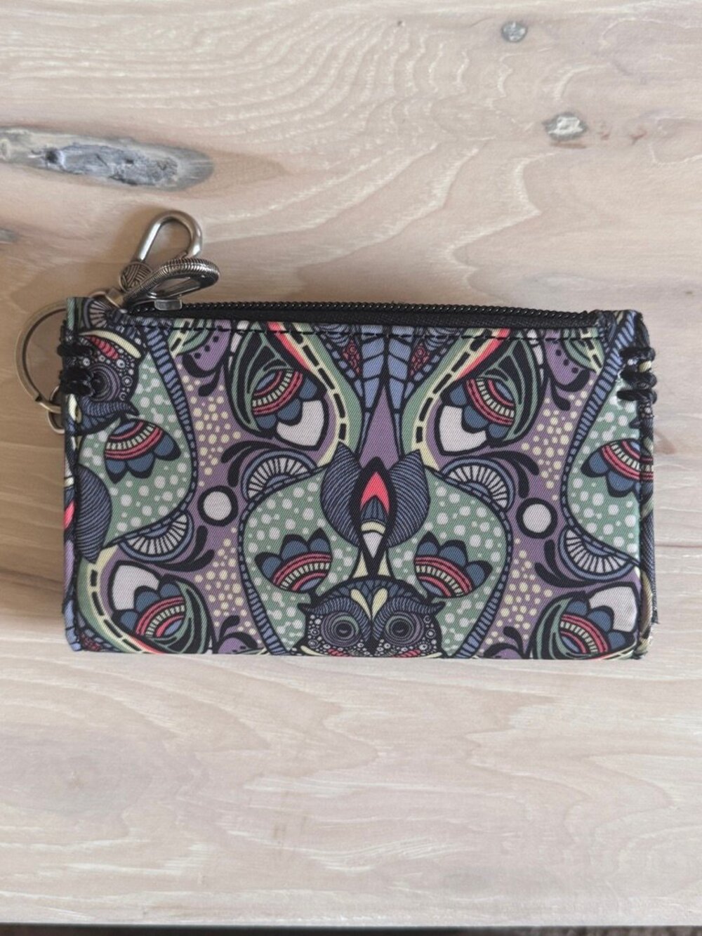 Sakroots Eco-Twill Encino Essential Wallet, Blue, teal, purple, salmon - Picture 4 of 5